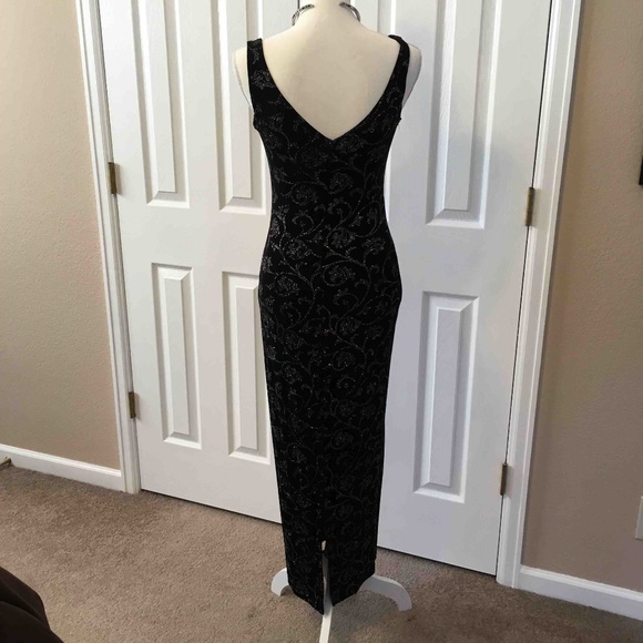 All That Jazz Long Black Sleeveless Glitter Dress, Size S M L - Picture 3 of 5